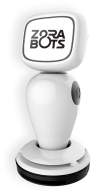James Robot with ZoraBots logo on screen